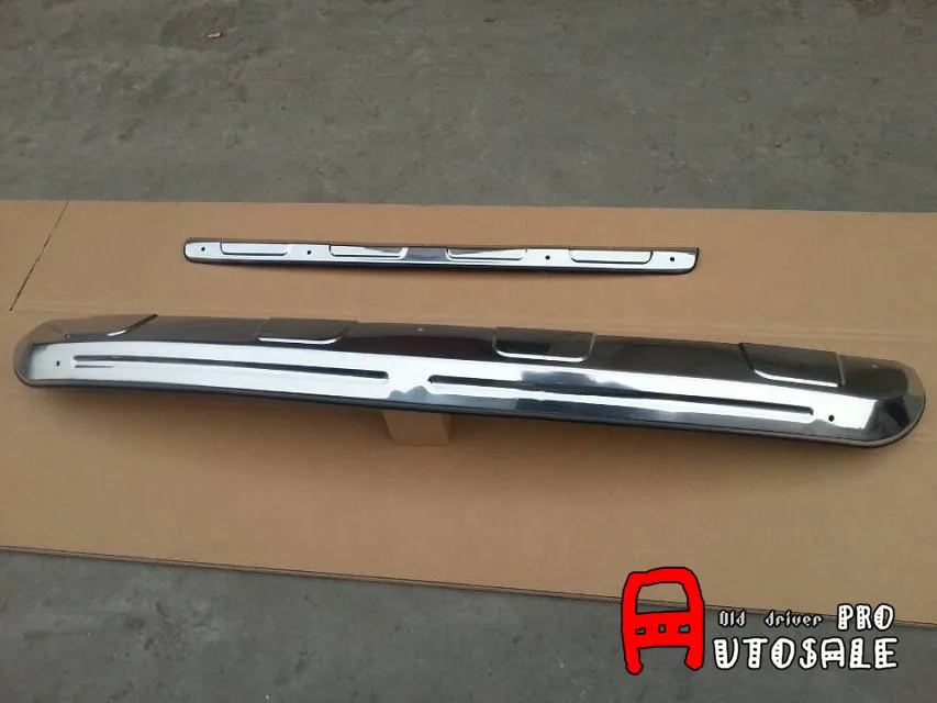 Блестящие и жесткости из нержавеющей Chrome для TOYOTA RAV4 2013- спереди+ задний бампер Мини протектор гвардии плиты отделка