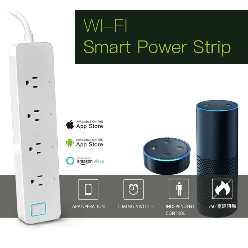 Умная Сетевая розетка с Wi Fi универсальный хаб на 4 розетки для зарядки умного дома