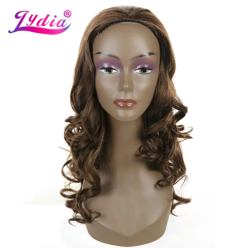 Lydia For American European Synthetic Half Wigs 3/4 Hair wigs MixColor M2/30 20" Long Wavy