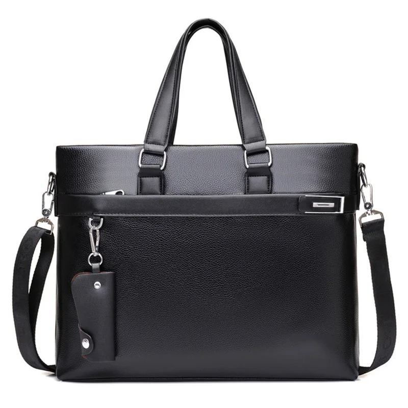 

2018 Fashion men PU Leather bags Cross body bag Business Key package men Casual Shoulder Bags handbag male briefcase laptop bag