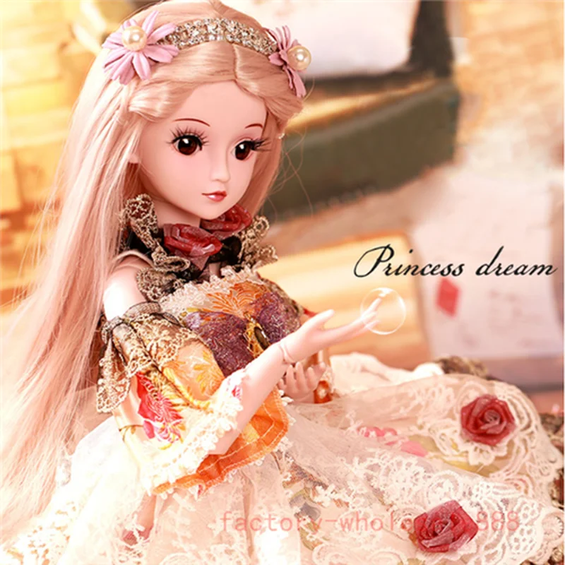 

Ball Jointed Doll 1/3 BJD Doll Female Eyes Free Face Make Up Full Set Clothes US 18" Doll Clothes Gifts For Girls Princess