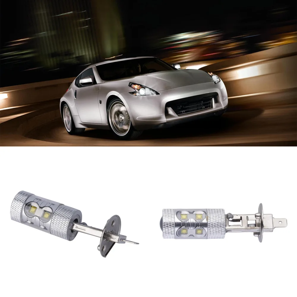

PC H1 50W High Power LED Xenon White Fog Driving Light Daytime Running Light DRL Lamp Bulb Auto Car Headlight