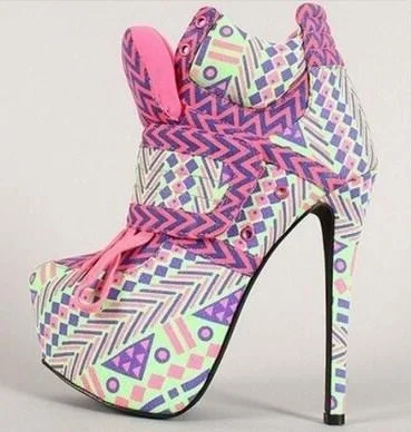 

Sexy Punk Style Women Ankle Boots Round Toe Mixed Colors Ridding Boots Free Ship High Platform Gladiator Sandals Boots