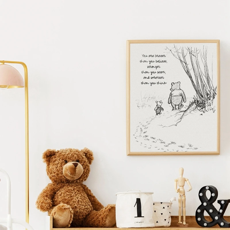 Winnie The Pooh Quote Prints Kids Room Decor