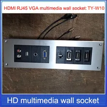 HD HDMI разъем \ VGA USB 2,0 RJ45 3 3,5 аудио разъем/алюминиевый сплав/мультимедиа дома гостиничных номеров KTV настенная розетка TY-W10