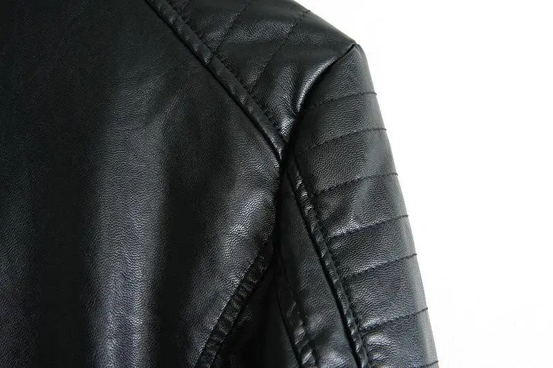 Черная Женская куртка из искусственной кожи с длинным рукавом