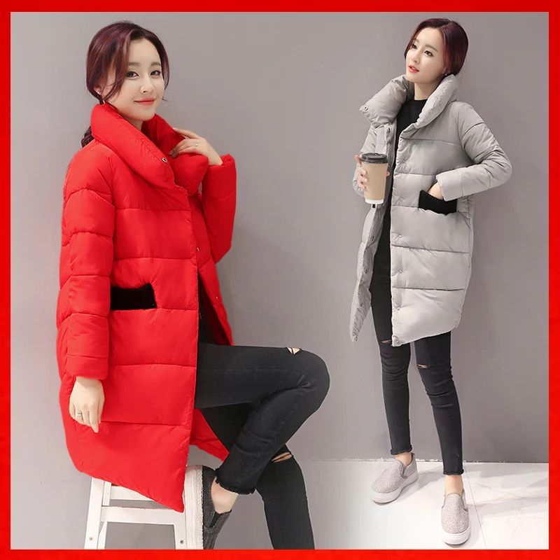 Winter jacket women medium long 2016 down cotton padded jacket women s slim fashion thickening wadded