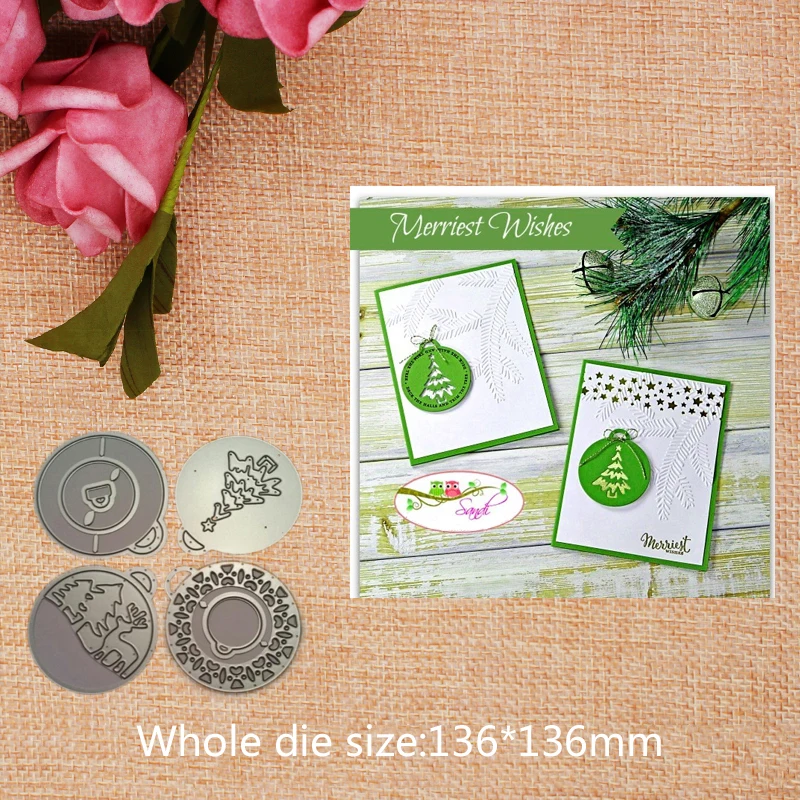 

Merry Tags Metal Cutting Dies Stamp Stencil for DIY Scrapbooking Photo Album Embossing Decorative Craft Die 136*136mm