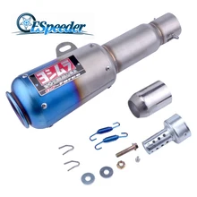 ESPEEDER Universal 51mm Motorcycle Exhaust Pipe Muffler Scooter Modified Modified Accessories Silencer Removeable Silver JDM