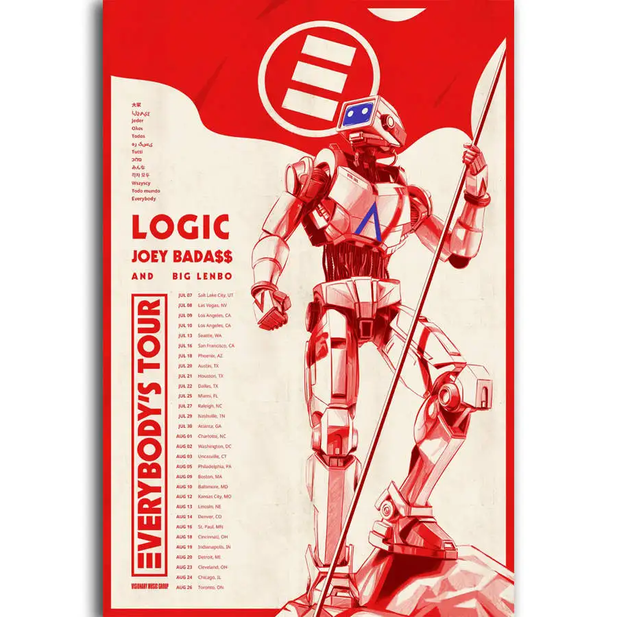 G1144 Logic Джоуи задира большой lenbo все Тур 2017 хип-хоп A4 Книги по искусству плакат