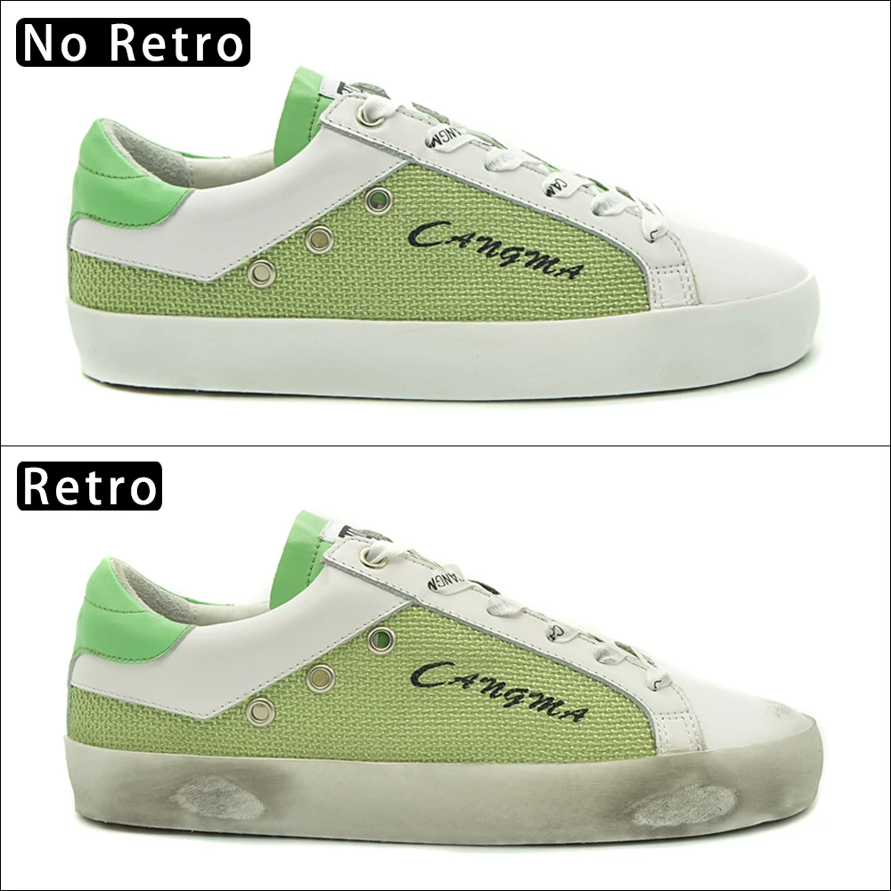 CANGMA Брендовая обувь мужские кроссовки зеленая конопляная Классическая Повседневная обувь для мужчин обувь из натуральной кожи