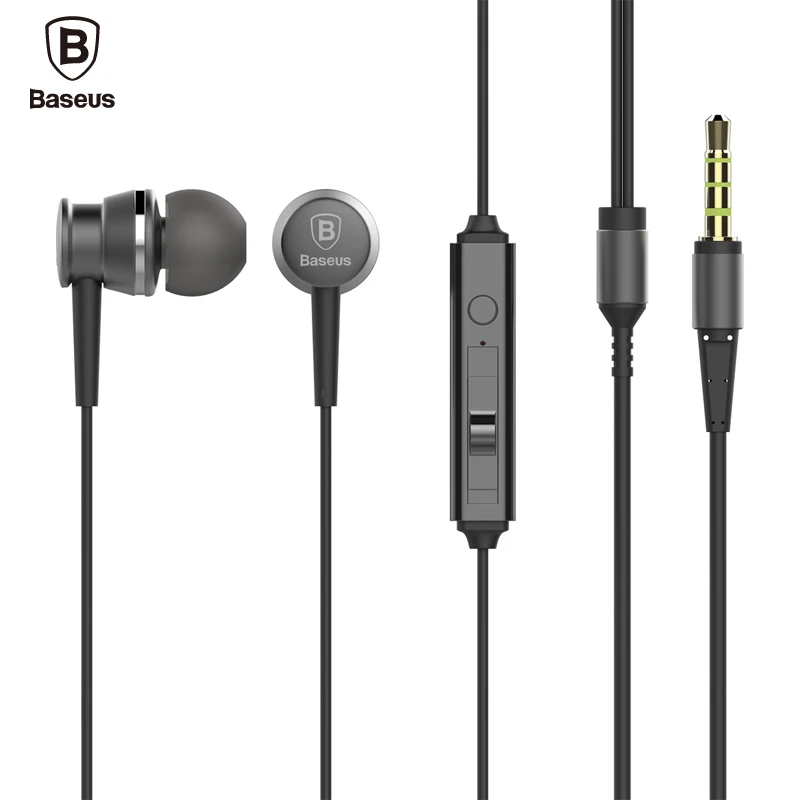 Baseus In-ear Earphones Super Clear Earphone Headset with Microphone Noise isolating Earbud For iphone 6 Meizu Xiaomi MP3 PC raxfly earphone for iphone xiaomi samsung huawei 3 5mm mobile phone in ear clear music earphone noise cancel earbud microphone