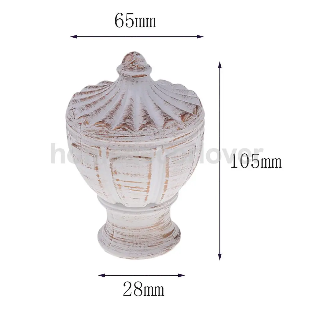 2PCS Window Curtain Drapery Rod/Pole End Cap Rod Head Cap for Curtain Poles with 28mm Inner Dia	