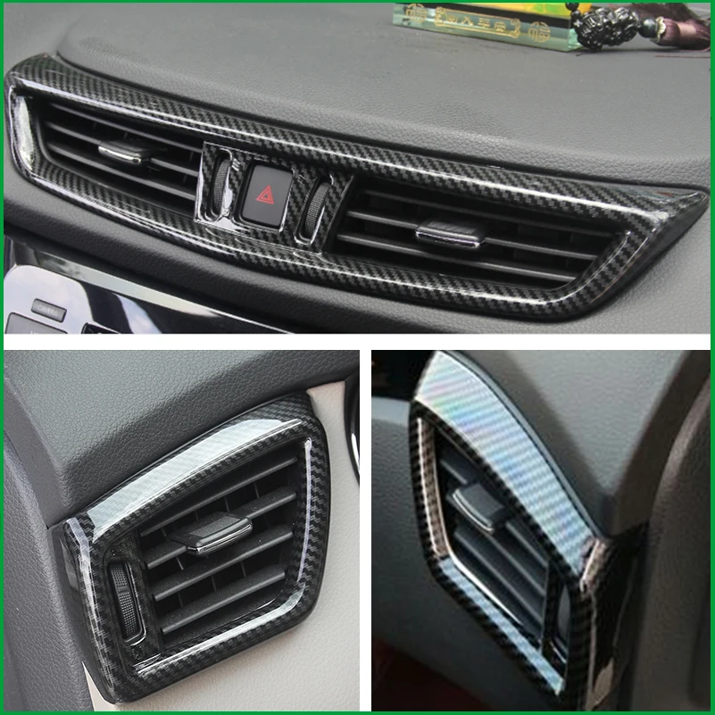 

For 2015 2016 2017 Nissan Qashqai J11 LHD ABS plastic Carbon Fiber Print Interior Air Vent Outlet Cover Trim sticker Car stylin