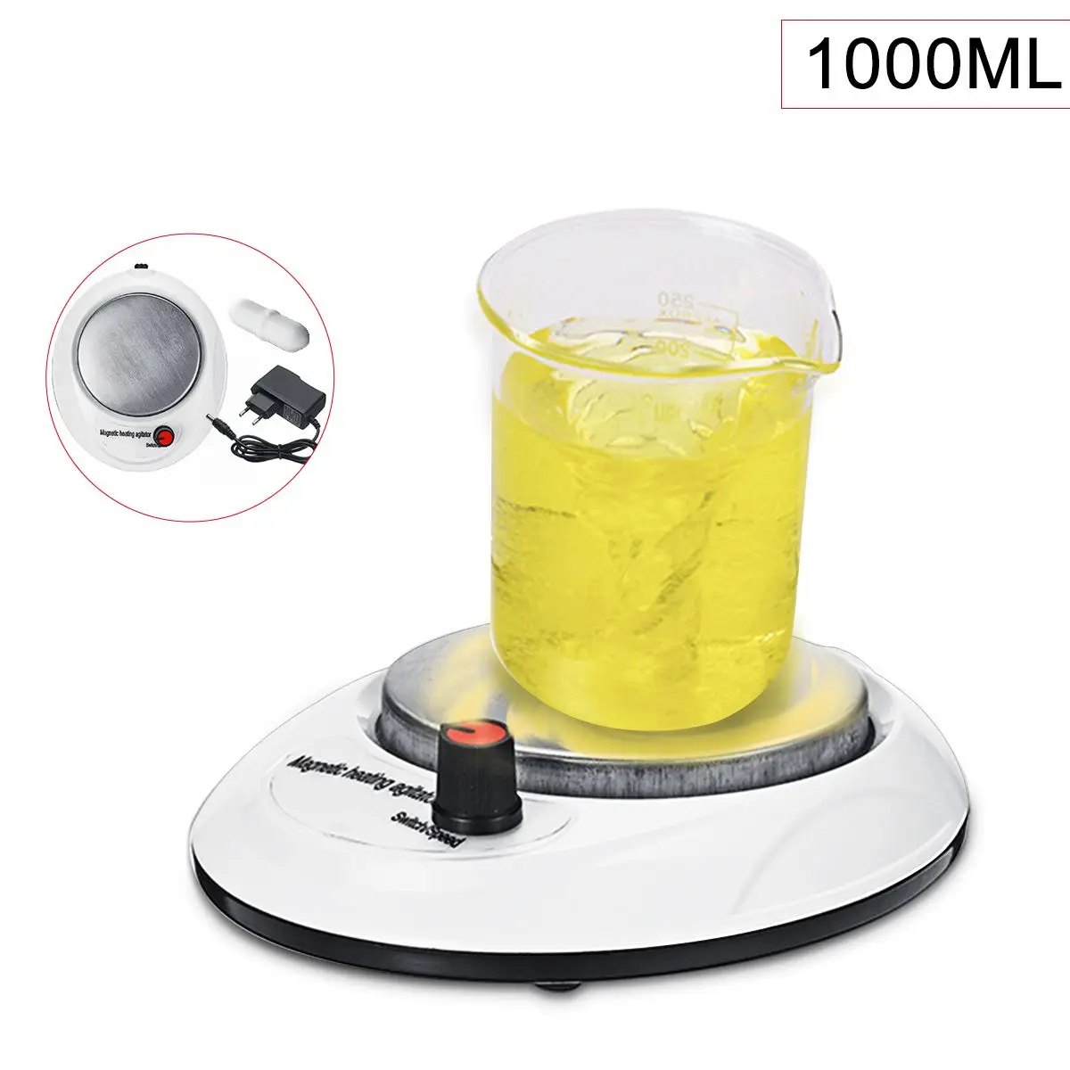 

1L Heat Temperature Heating Magnetic Stirrer Mixer With Stirer Bar For Laboratory Miniature Speed 0-2200RPM Speed