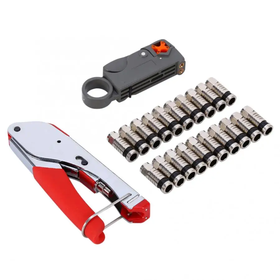 

RG59 RG6 Coax Cable Stripper Compression Crimper Tool For F Connector Home CATV TV CT network lock pliers cable Tool
