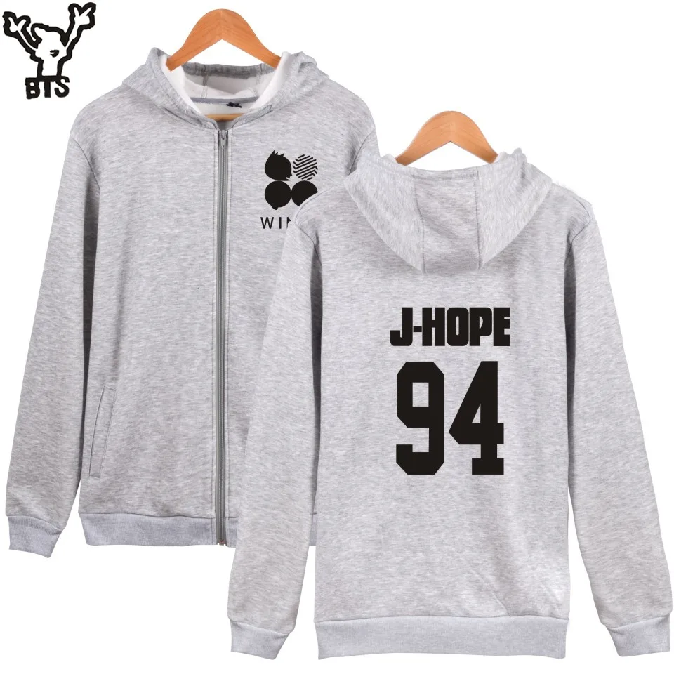 BTS Kpop Hooded Women Hoodies Zipper Korean Bangtan Hip Hop Coat Winter