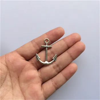 

Anchor Charm Pendant Antique Bronze Silver Charms Pendants 26x25mm 30pcs T258 Lead Nickel free
