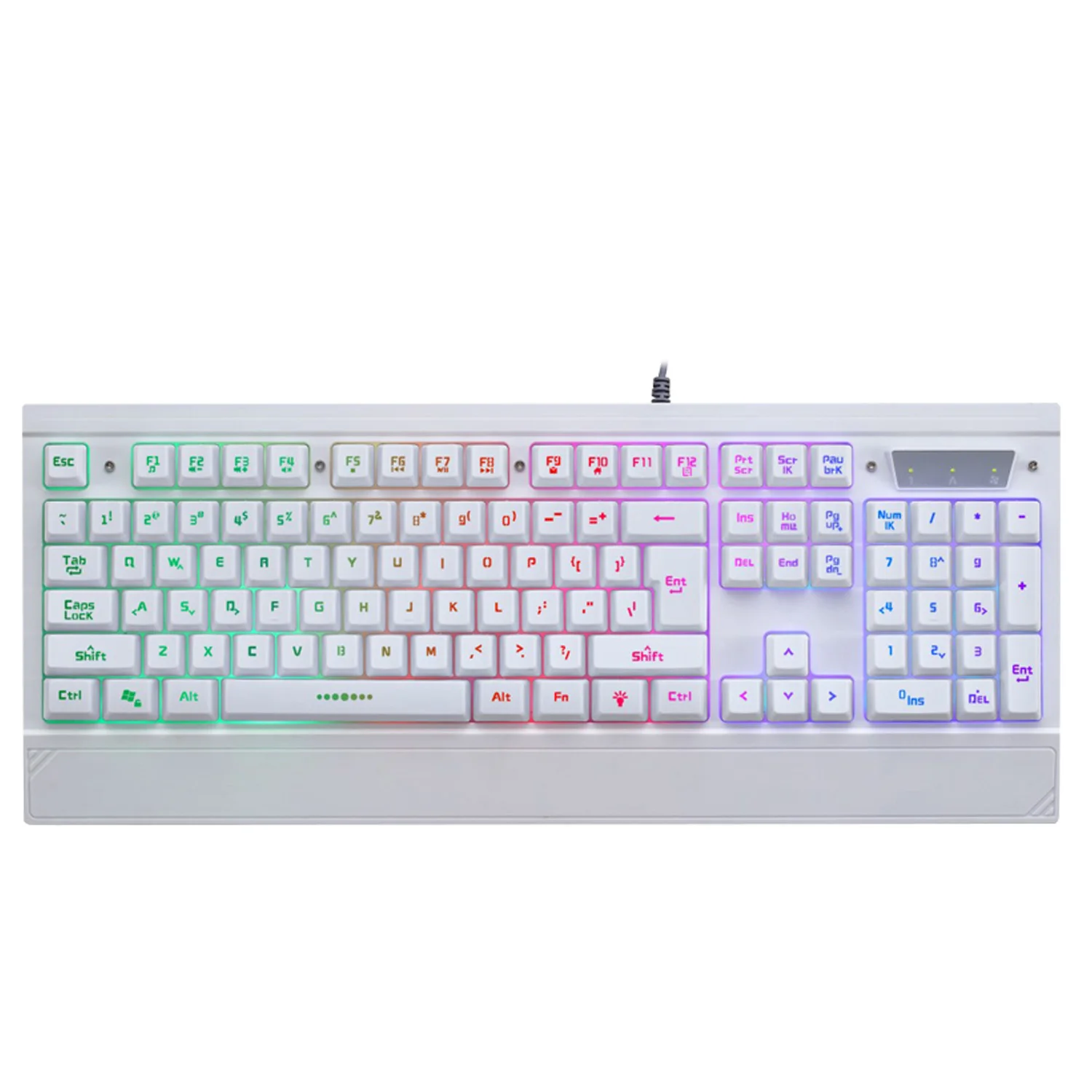  Elisona 104 Keys USB Wired Colorful Backlight Gaming Keyboard Keypad Key Board with Wrist Rest for 