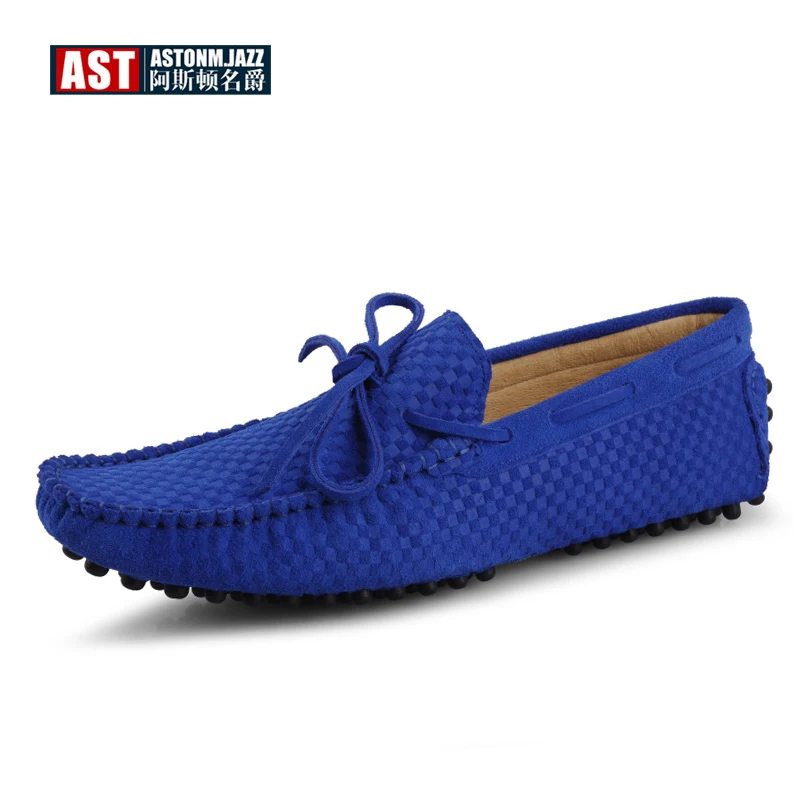 

5 Colors US Size 5-11 Real Cow Leather Slip On Men Driving Moccasin Loafer Shoes