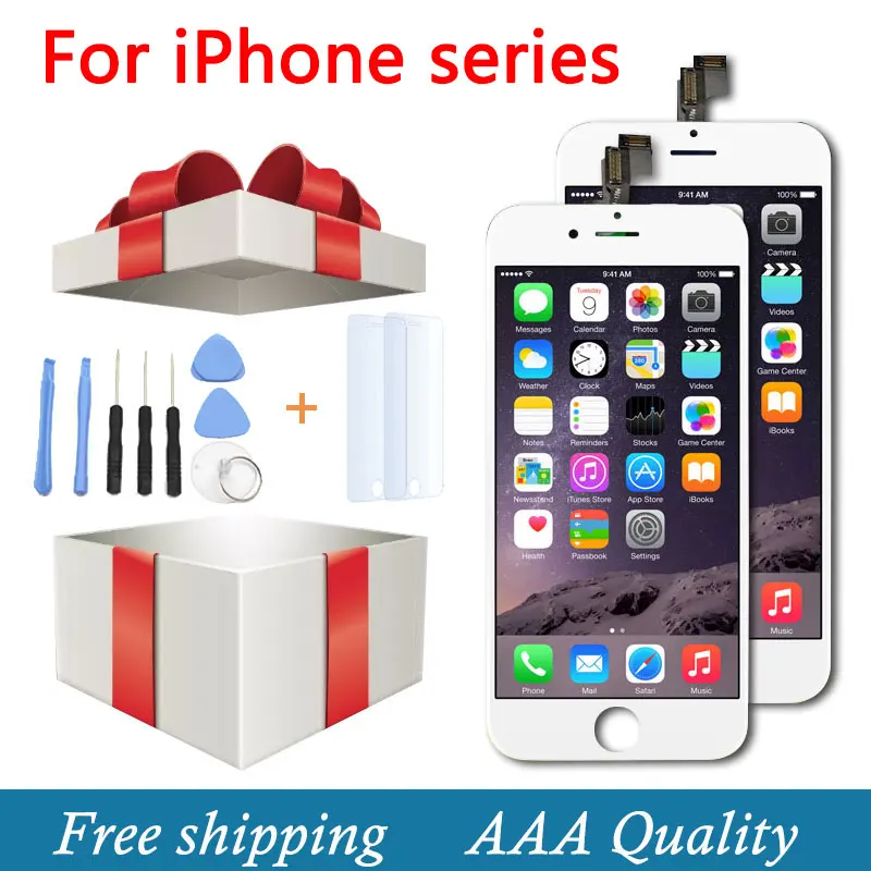 imágenes para Pantalla lcd de repuesto de reparación para iphone 5 5g 5S 6 6 s 6 p Con Pantalla Táctil Digitalizador Asamblea Blanco Y Negro + Film + herramientas imágenes para Pantalla lcd de repuesto de reparación para iphone 5 5g 5S 6 6 s 6 p Con Pantalla Táctil Digitalizador Asamblea Blanco Y Negro + Film + herramientas