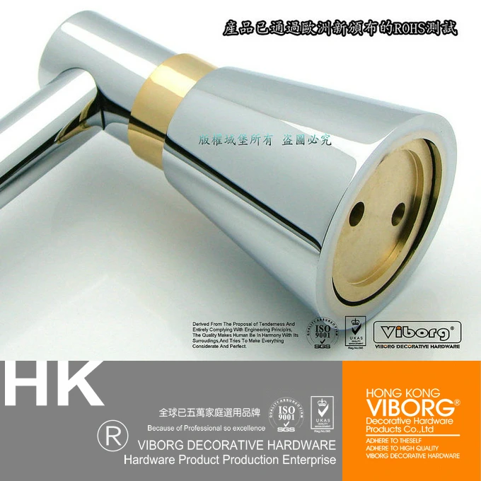 Viborg Luxury Brass Bathroom Wall Mounted Double Toothbrush Cup Holder with 2 Tempered Glass Toothbrush Cups, Chrome+24k Gold