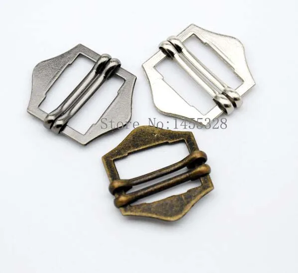 60pcs/lot 20mm Metal Alloy Buckle Double Slide Adjustable Pin Buckle