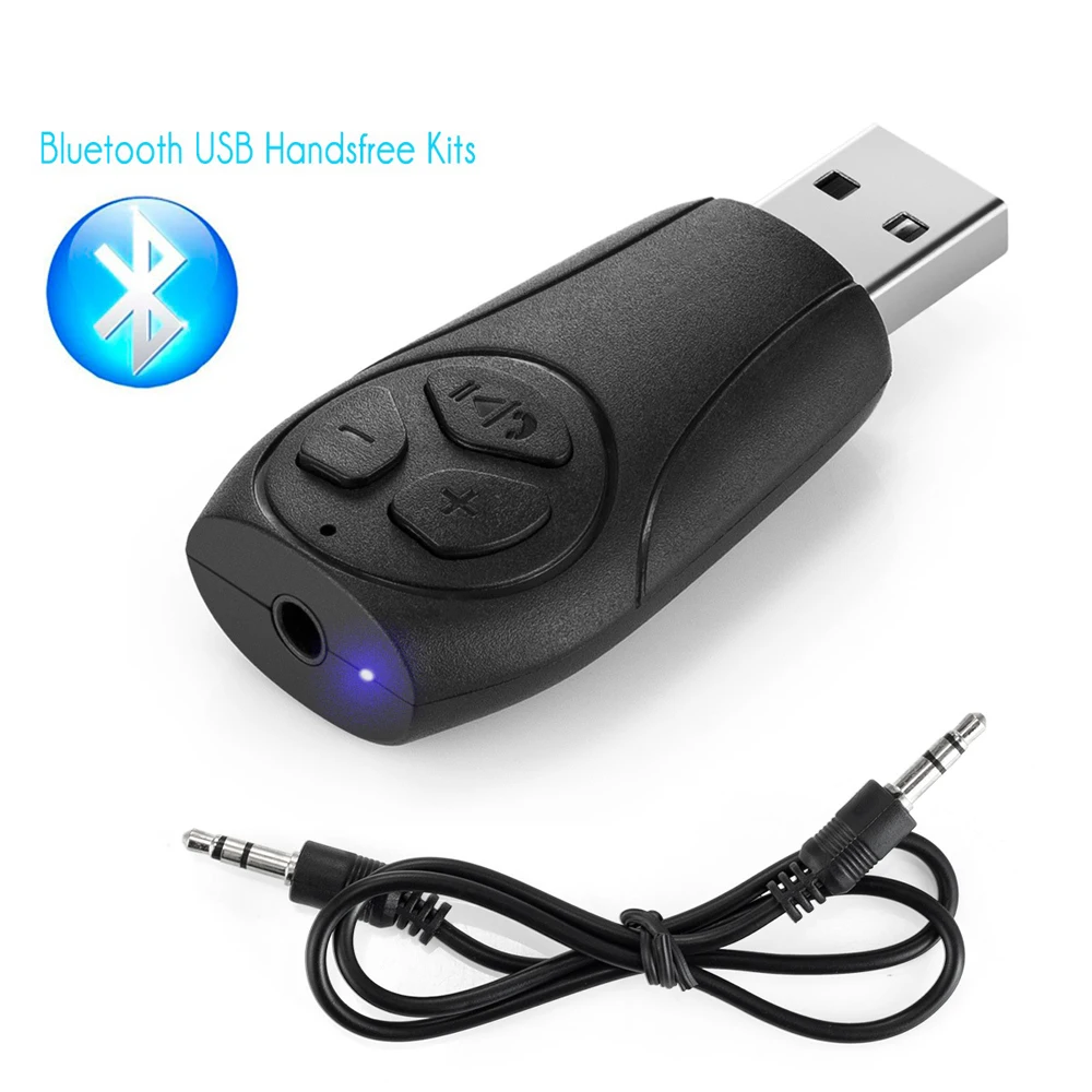 Мини беспроводной аудио адаптер Bluetooth 4,2 аудио приемник Bluetooth USB Hands-free Комплект Встроенный микрофон AUX Out TF кардридер