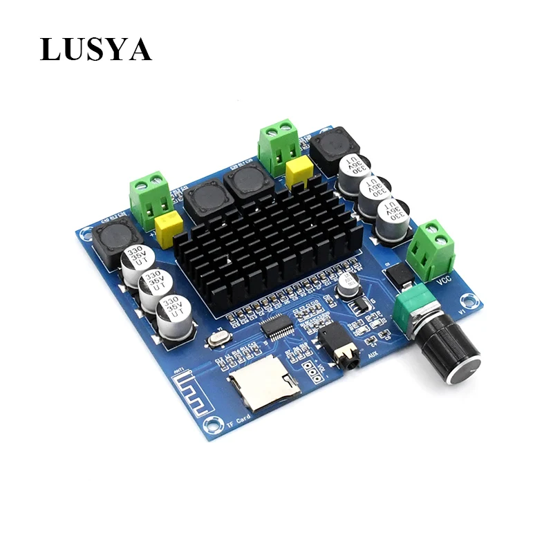 

Lusya TDA7498 Digital Bluetooth 5.0 power amplifier board 100W*2 Stereo Amp supports AUX onboard potentiometer T0259