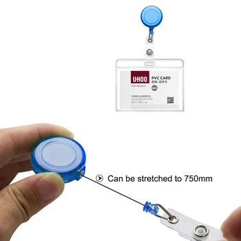 

2pcs/lot 6 Colors Clip Snap Button Retractable Badge Reel Work ID Card Badge Holder Name Tag Ski Pass Stationery School Supplies