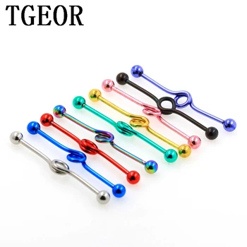 

scaffold barbells 40pcs surgical Stainless Steel 1.6*40*5/5mm circular twinning industrial barbell piercing free shipping