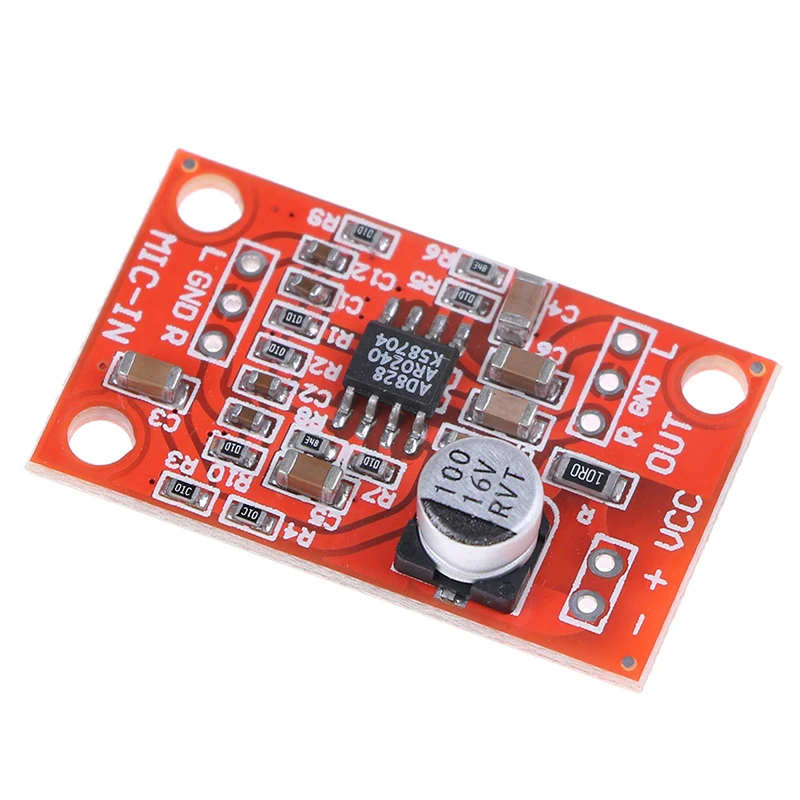 High Quality DC 3.7V-15V 12V AD828 Stereo Dynamic Microphone Preamplifier Board Mic Preamp | Инструменты