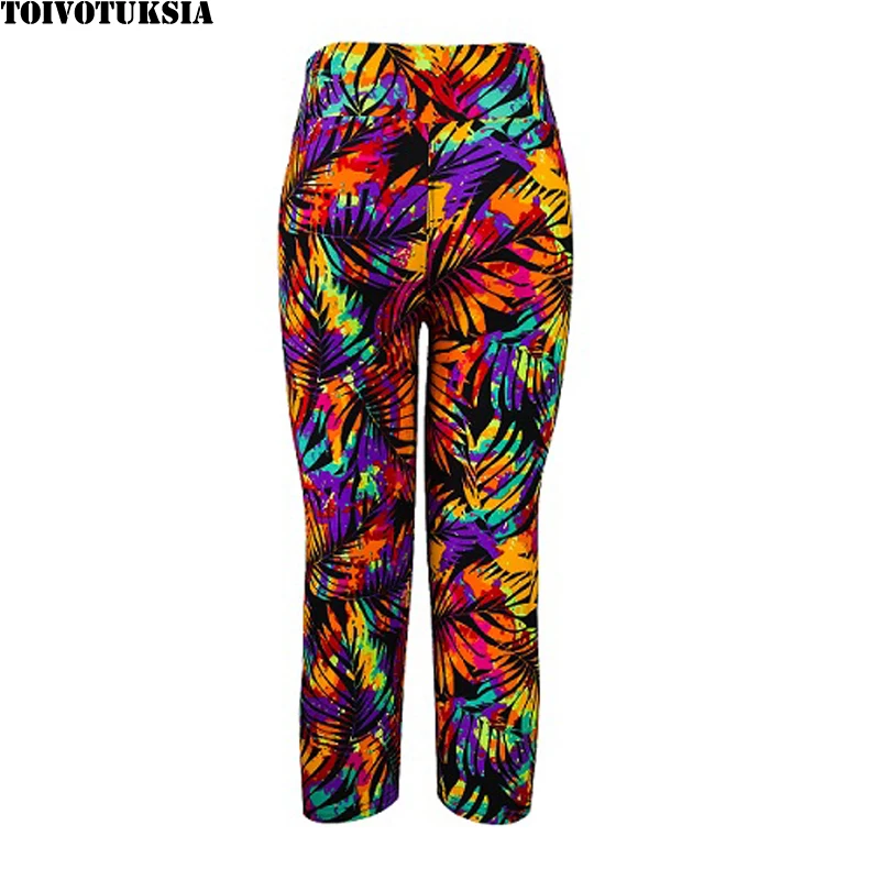 TOIVOTUKSIA Women Leggings Elastic Capri Legging Printed Pants High Waist Plus Size Mid-Calf Stretch Casual Leggings TOIVOTUKSIA Women Leggings Elastic Capri Legging Printed Pants High Waist Plus Size Mid-Calf Stretch Casual Leggings