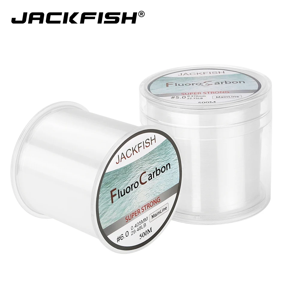 JACKFISH HOT SALE 500M Fluorocarbon Fishing Line 5-32LB test Carbon Fiber Leader Line 0.165-0.46mm fly fishing line pesca JACKFISH HOT SALE 500M Fluorocarbon Fishing Line 5-32LB test Carbon Fiber Leader Line 0.165-0.46mm fly fishing line pesca