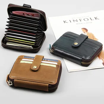 

Genuine Leather Magnetic Front Pocket Money Clip Wallet RFID Blocking