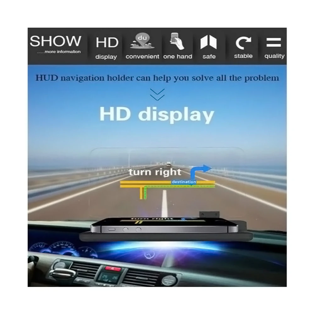 Автомобильный HUD Дисплей проектор телефон навигация gps Держатель нескользящий