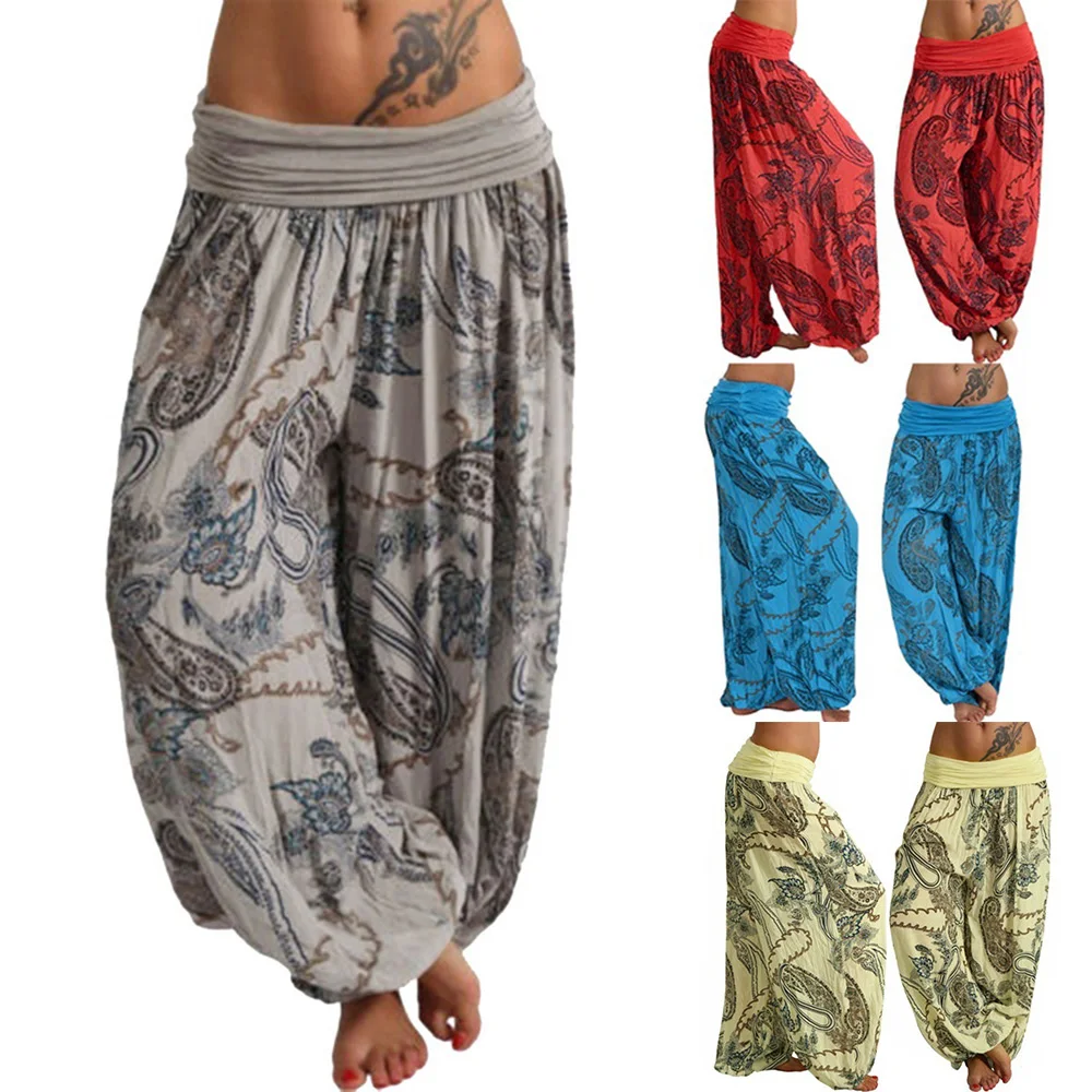 LASPERAL Ladies Casual Loose Pant Boho 