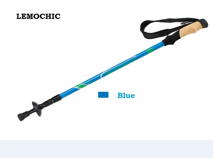 Высокое качество LEMOCHIC Скандинавская ходьба складная телескопическая сталь carbono треккинг походная трость для старых треккинговых палок - Цвет: blue