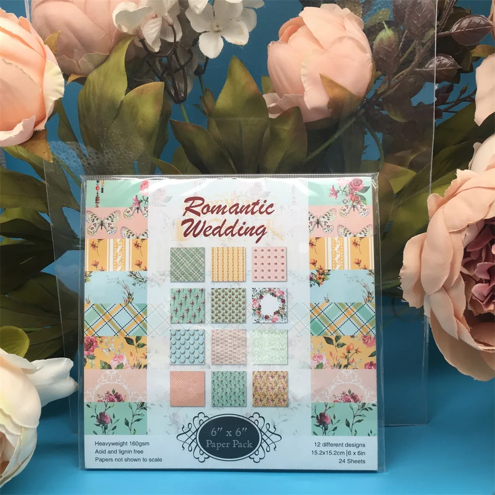 

12pcs/Pack 6*6inch Romantic Wedding Patterned Paper Pack for Scrapbooking DIY Happy Planner Card Making Journal Project