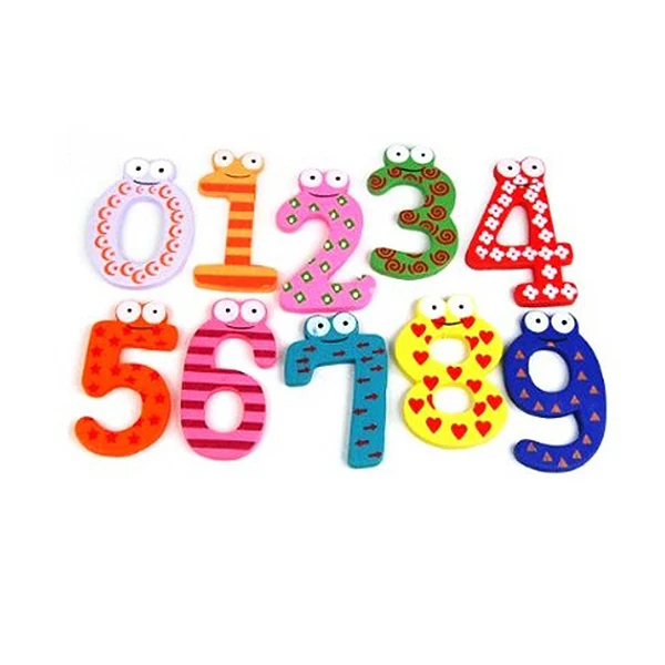 

Funky Fun Colorful Magnetic Numbers Wooden Fridge Magnets Kids Educational toys