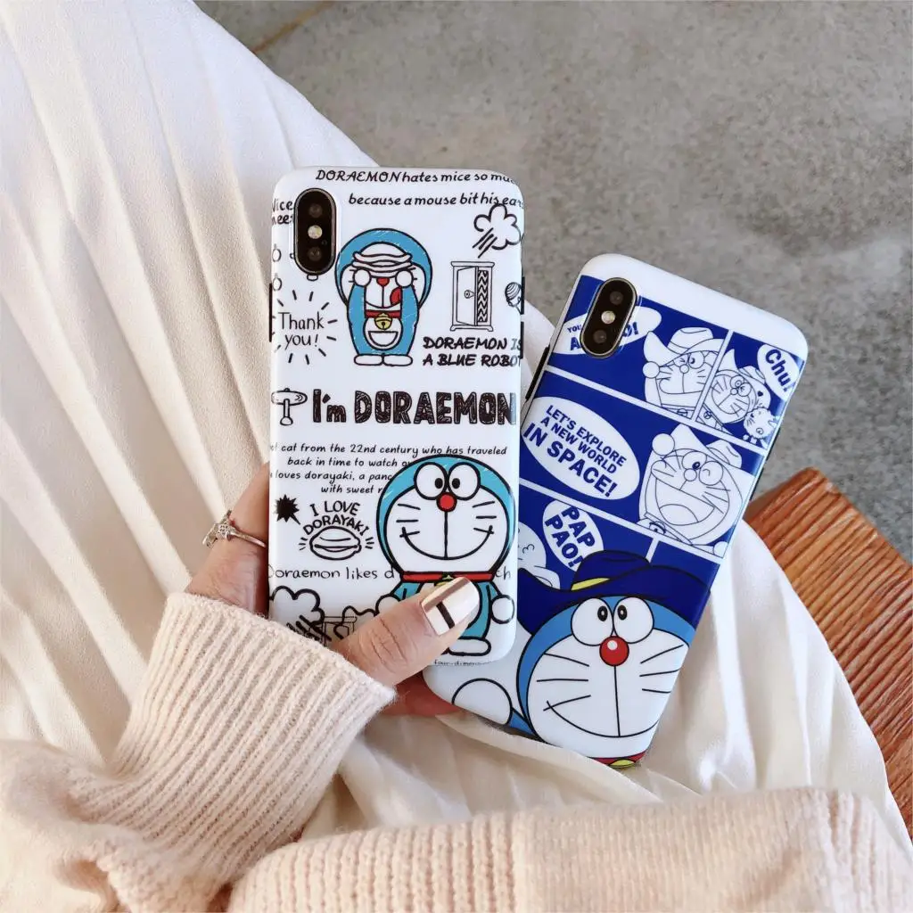 

Fashion Japanese cartoon Cute Doraemon Soft TPU IMD Silicone Case Cover For Apple iPhone X XR XS Max 8 7 6 6S Plus