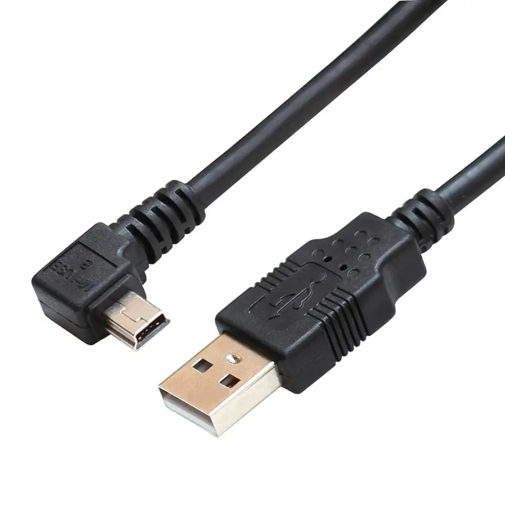 

1.8M angled mini USB 5pin male to USB2.0 male data charging cable for GPS digital camera MP3 mp4