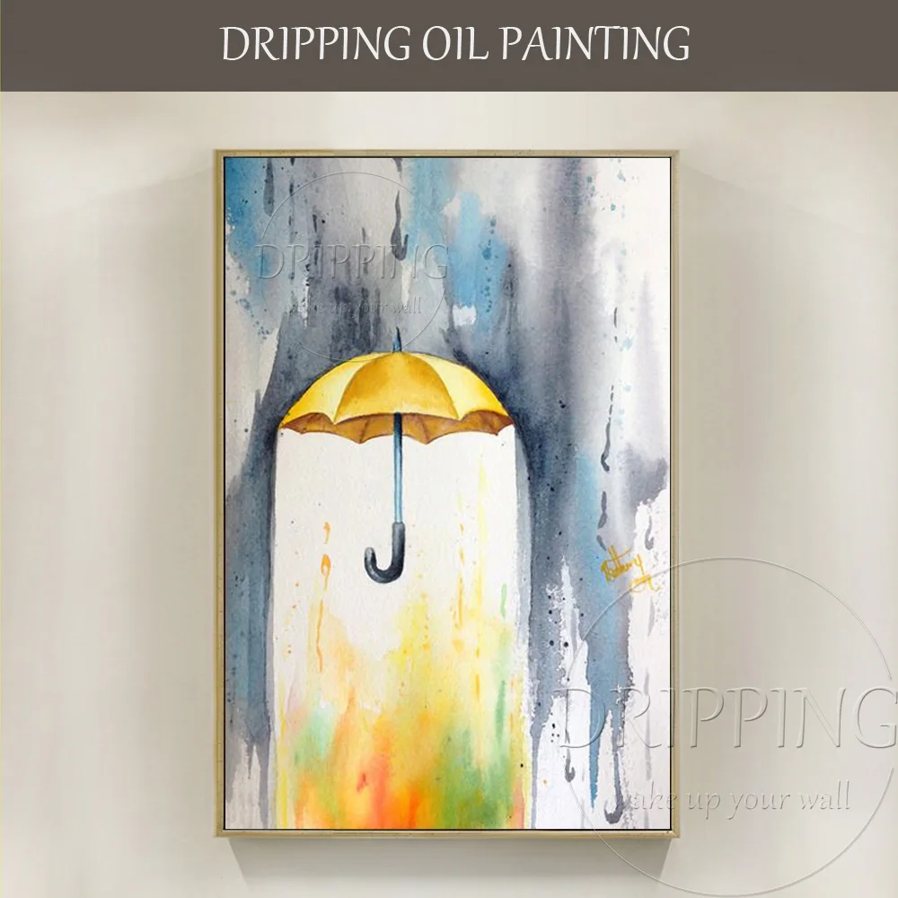Hot Selling High Quality Abstract Modern Umbrella Oil Painting Hand