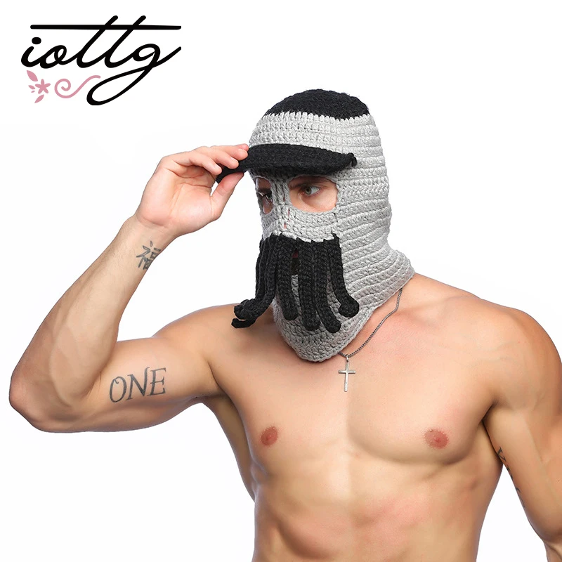 IOTTG зимняя шапка Skullies шапочки шляпу зимние для Для мужчин женщин осьминог Шапка