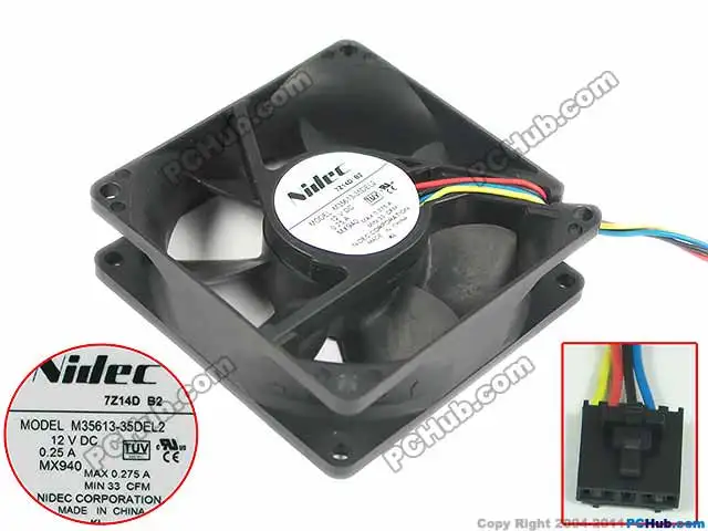 Серверный охлаждающий вентилятор Nidec M35613 35DEL2 DC 12 В 0 25 а 80x80x25 мм|square fan|server fan80x80x25mm fan