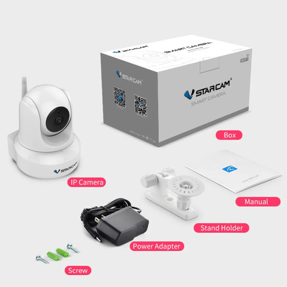 Vstarcam interior WiFi HD Video de vigilancia de la seguridad de la cámara IP inalámbrica con Audio de dos vías de la visión nocturna IR Pan Tilt - 6
