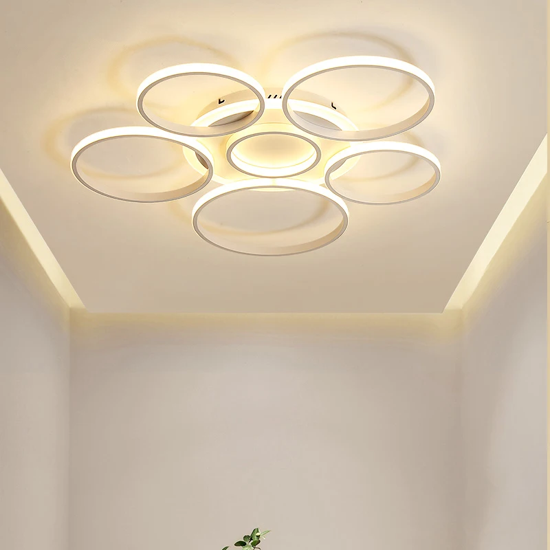 

White/brown ring LED Chandelier lights for Livingroom Dinning Bedroom led lamp Luminaire Lustre Chandeliers lighting fixtures