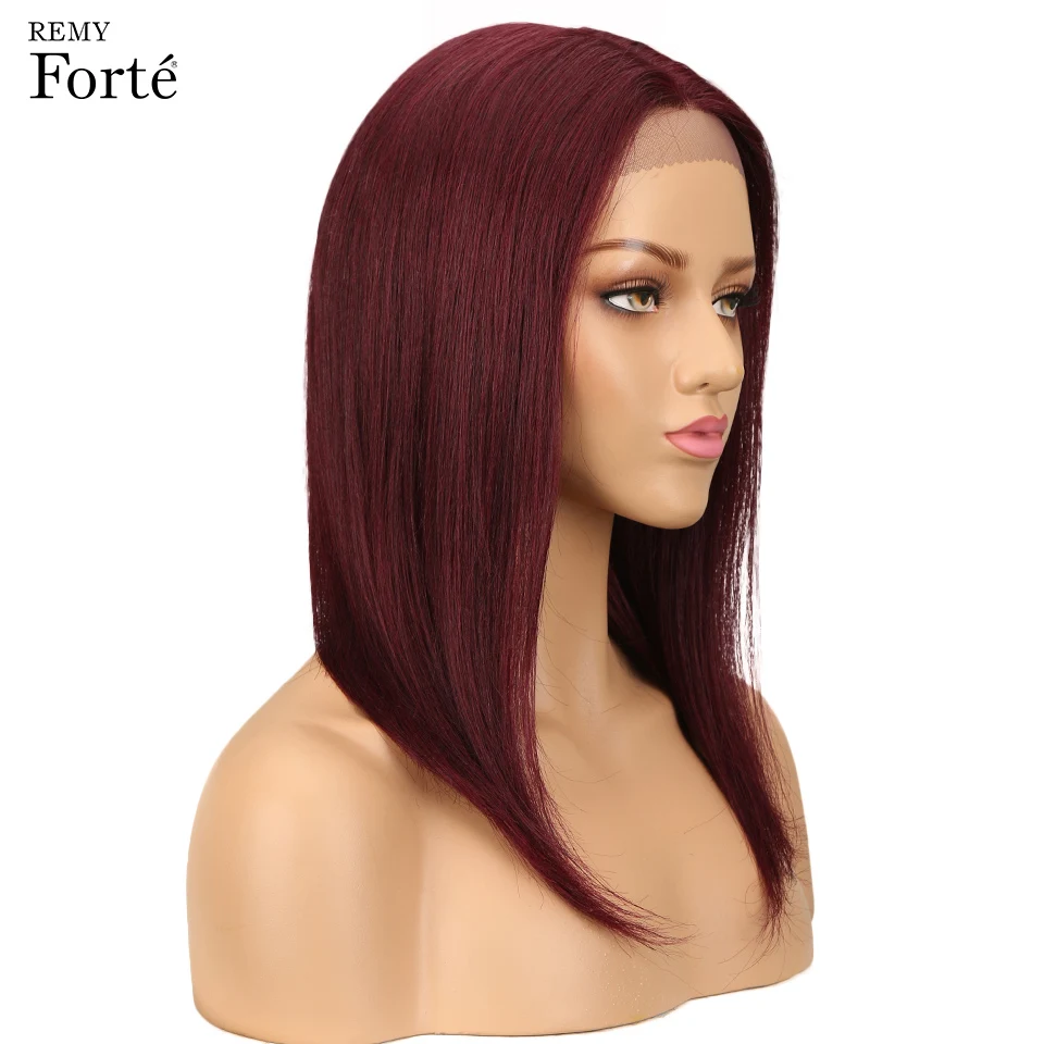Remy Forte Lace Front Human Hair Wigs Straight Human Hair Wig 100% Brazilian Remy Colored Lace Long Bobo Wigs For Women