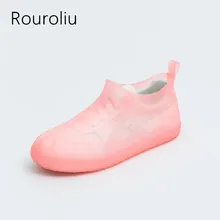 Rouroliu женские Складные портативные Нескользящие жесткие Водонепроницаемый чехол для обуви женские многоразовая ПВХ Overshoes RB120