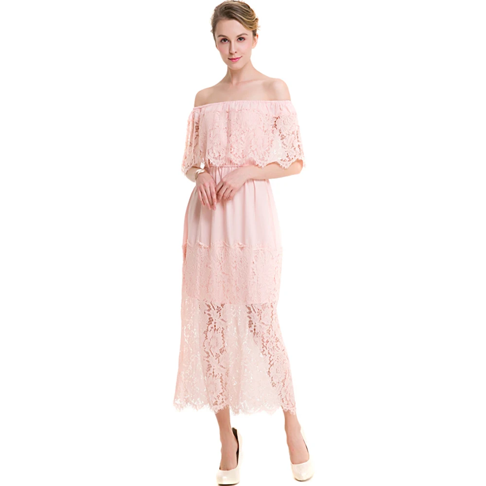 pink lace summer dress